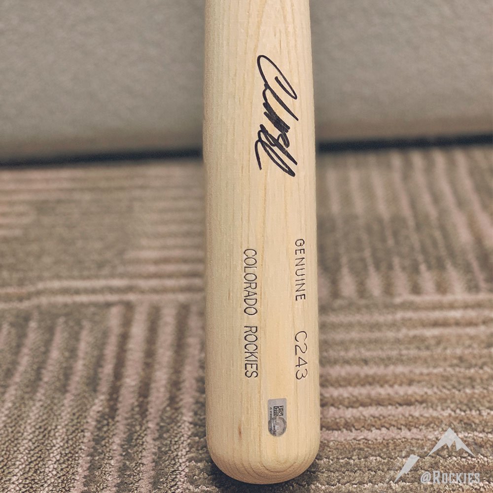 Rockies's tweet photo. Black Friday. Cyber Monday. Spending money is fun (especially on Rockies stuff 😜) but we like giving even better. 

RETWEET for your chance to win one of the following: 
• Chuck signed bat
• Nolan signed ball 
• Wade signed poster
• One of our coveted @Rockies tees! https://t.co/8FVx9V3liK
