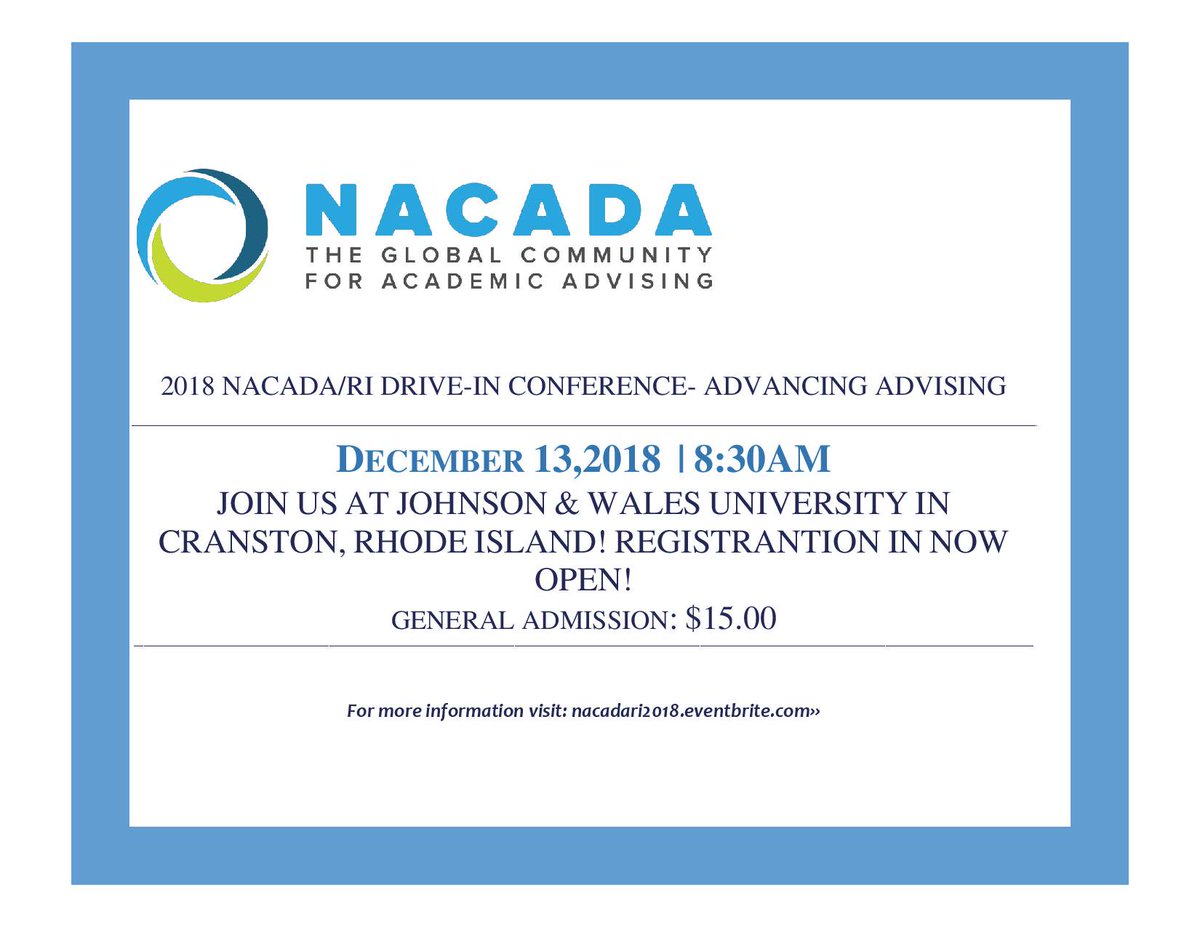 Drive-In Conference - December 13th - Register now! Hope to see you there! #nacada #nacadar1