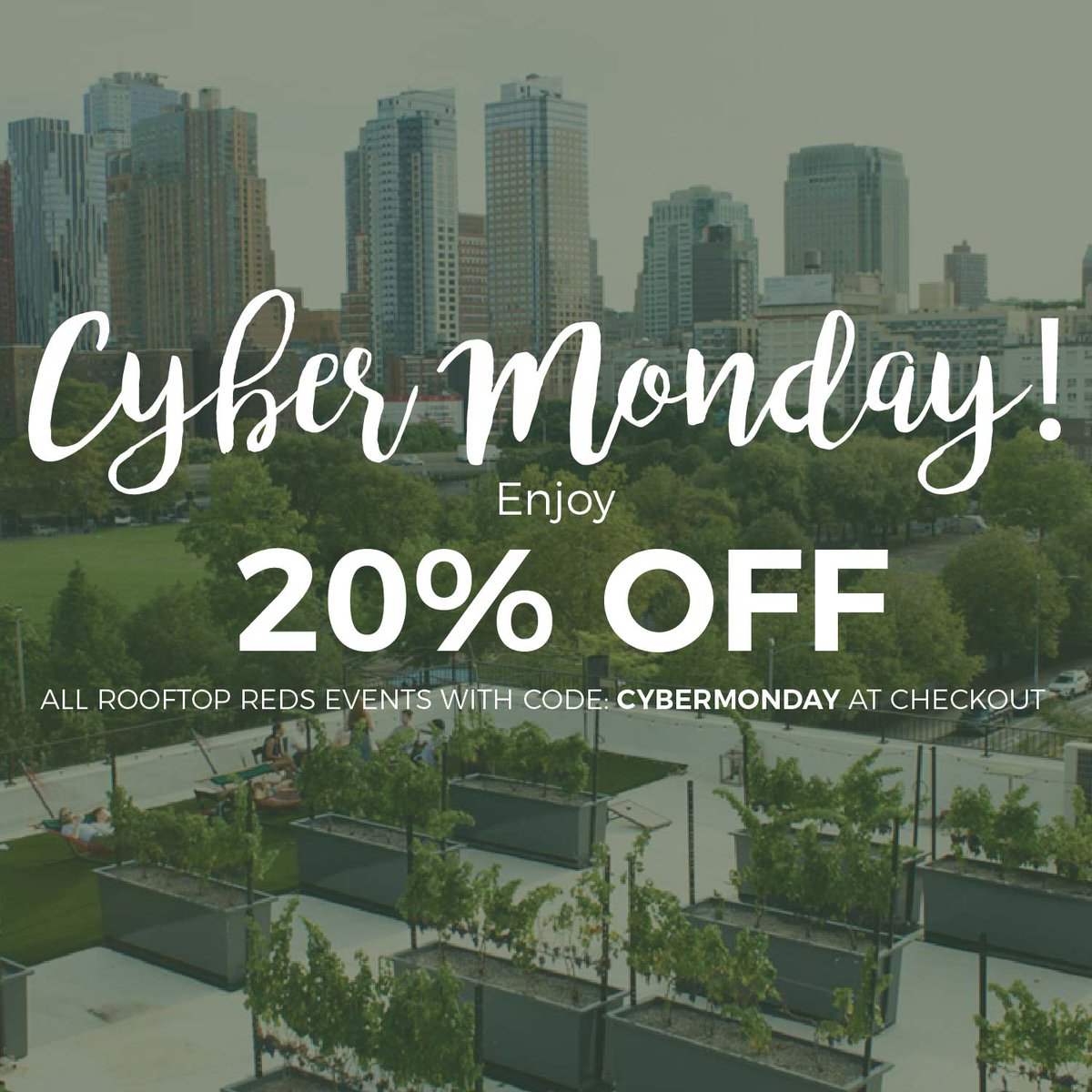Did you hear? 20% OFF all of our December events and trust me, they are good ones. Check it out here &amp; use code CYBERMONDAY: rooftopreds.com/upcoming-events