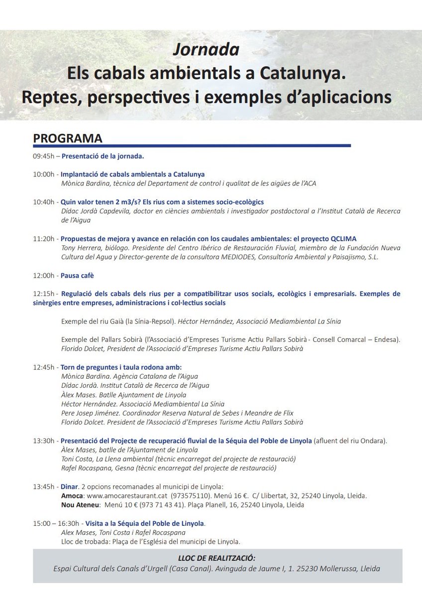 ECOSTUDI's tweet photo. Jornada molt recomanable a Linyola @AjLinyola https://t.co/0fPGZZz2w3
