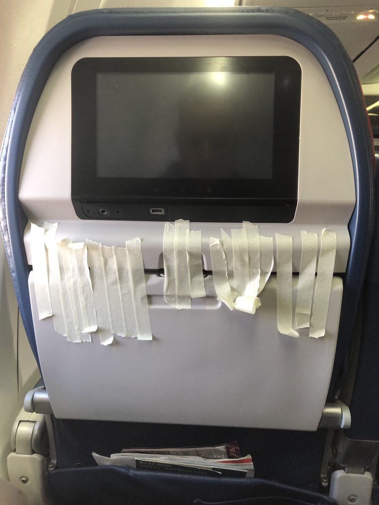 Classy, <a href="/Delta/">Delta</a> .

I assumed a <a href="/Delta/">Delta</a> hub as large as <a href="/ATLairport/">Atlanta Airport</a>  would have a few spare parts for a tray table.
#737-800
#DL1694 
#NoDrinksOnThisFlight
