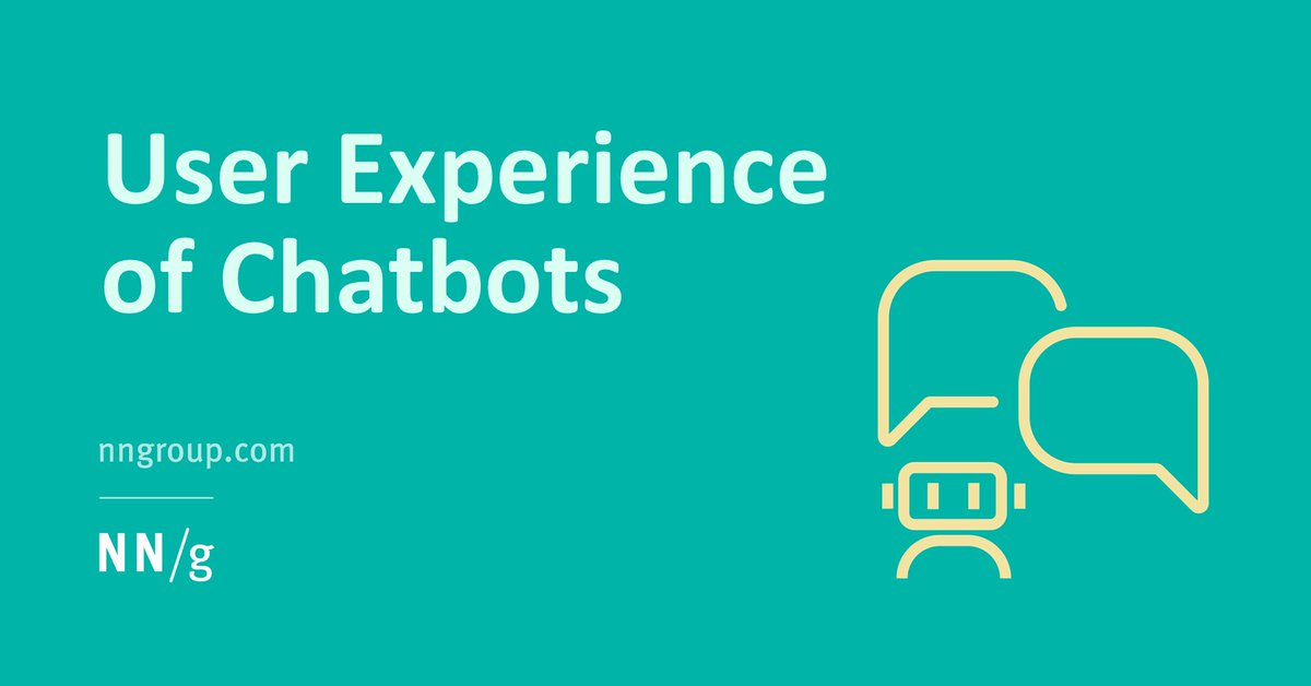 BenjaminAll's tweet photo. The User Experience of Chatbots https://t.co/aRWzjtALy7 https://t.co/x2Zn2PDbca