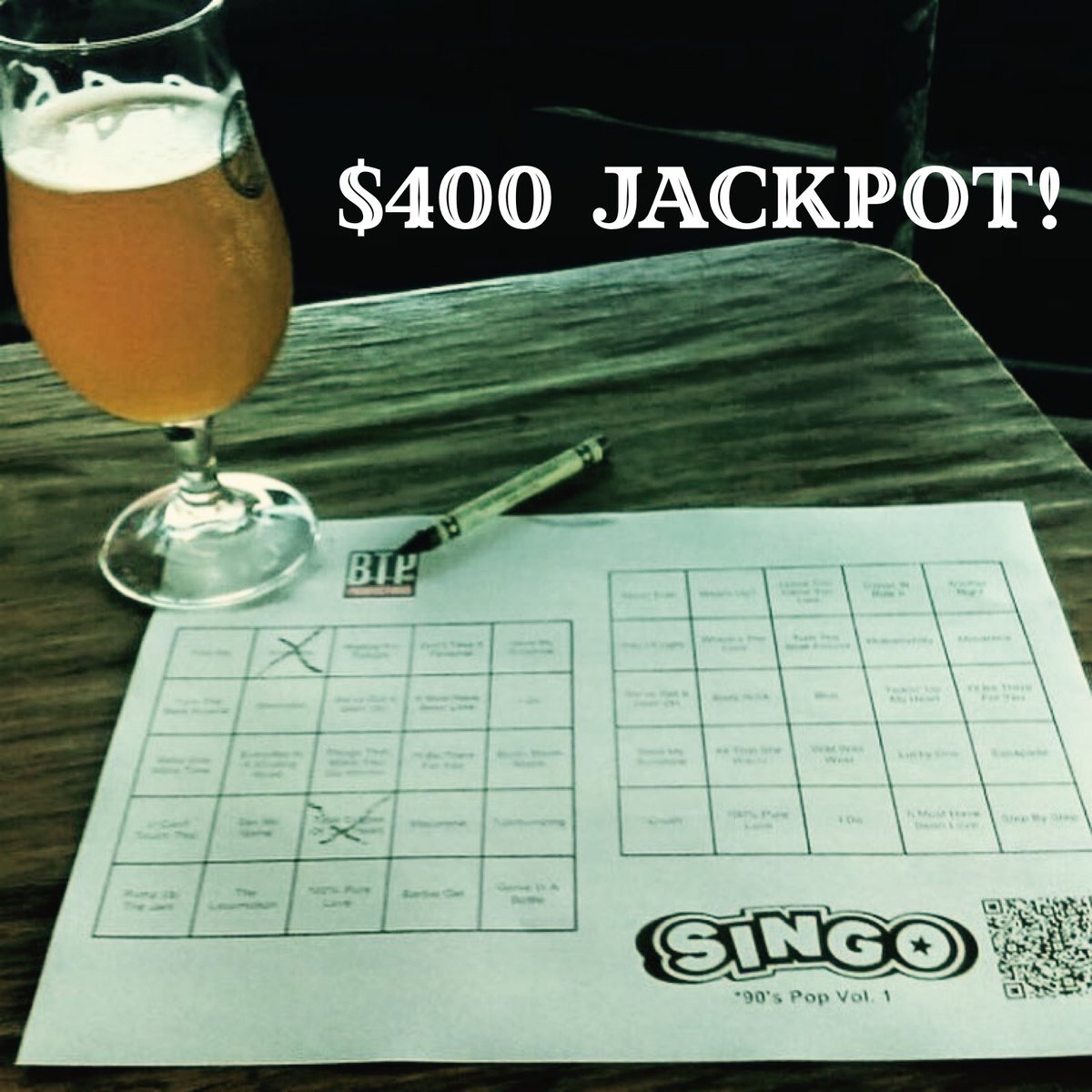 Spend too much on Black Friday shopping? Come win some of it back tonight. Singo jackpot is $400! #saucedonpaseo #singo