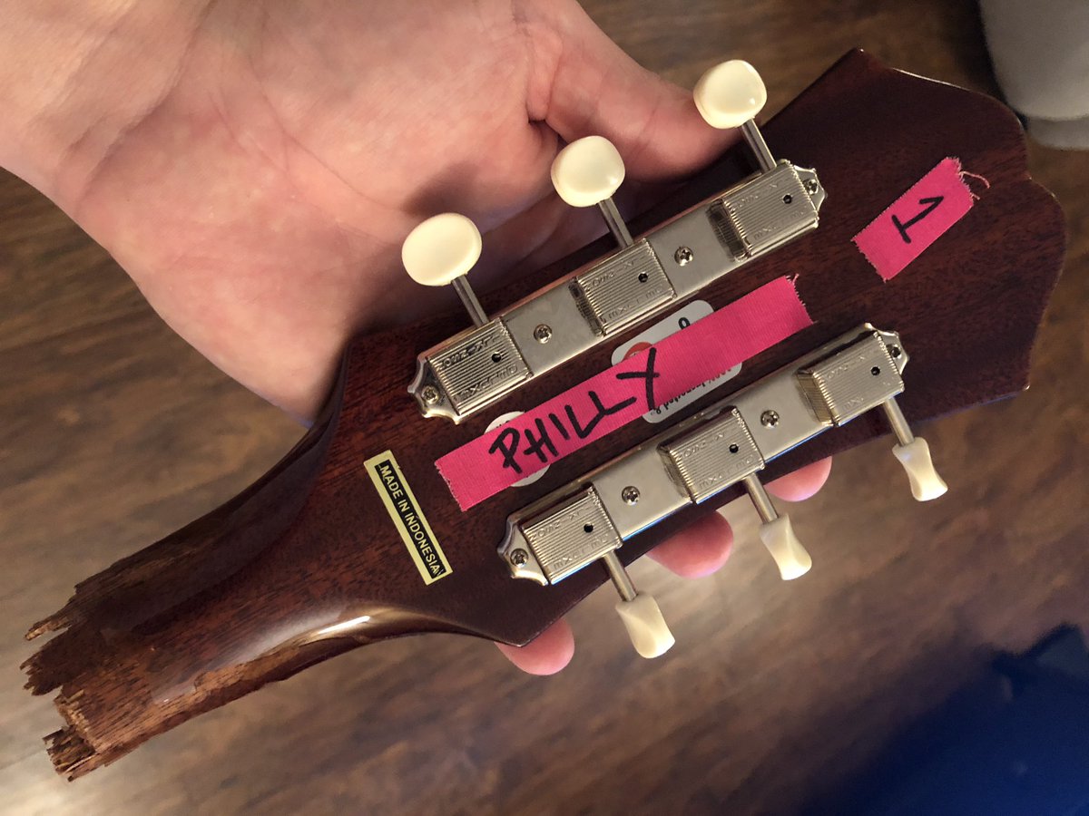 ianrmorton's tweet photo. @Radio1045 @JammminJessie A smashed guitar headstock from @TheFrontBottoms show years ago 🤟🏼 https://t.co/HqWNpiyZWL
