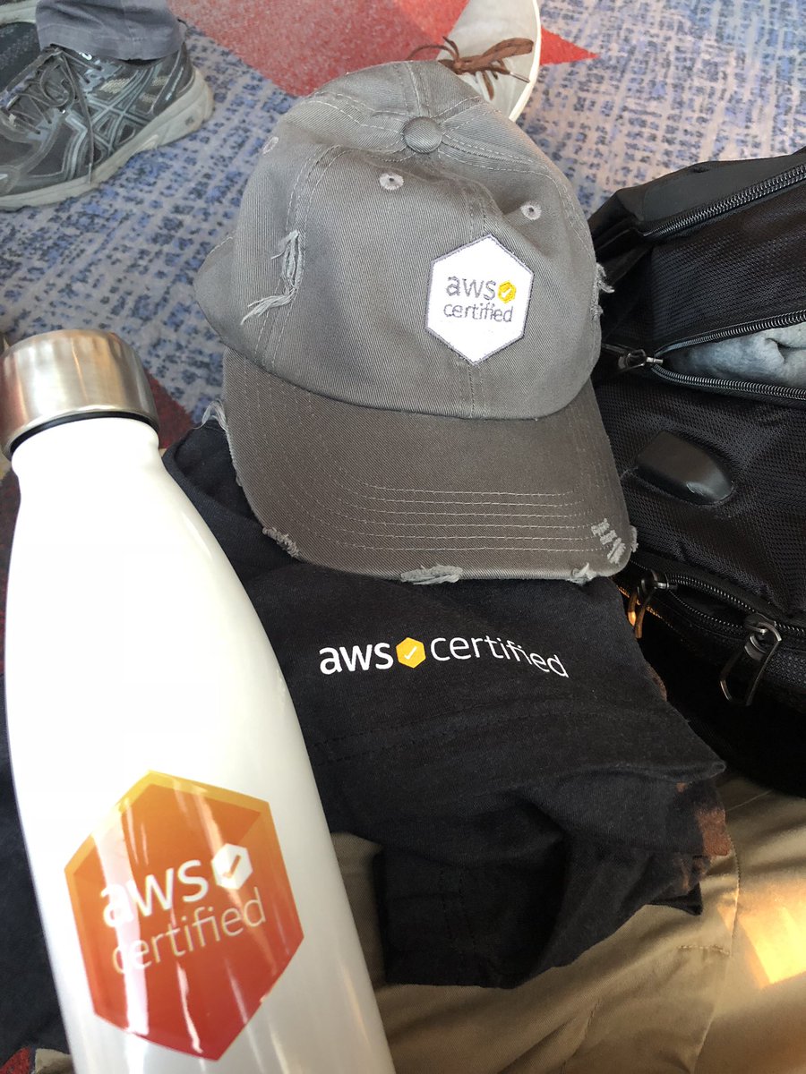 That exam was well worth it! So much extra swag 😎 <a href="/awscloud/">Amazon Web Services</a> <a href="/AWSreInvent/">AWS re:Invent</a> #cloud #AWSCertified