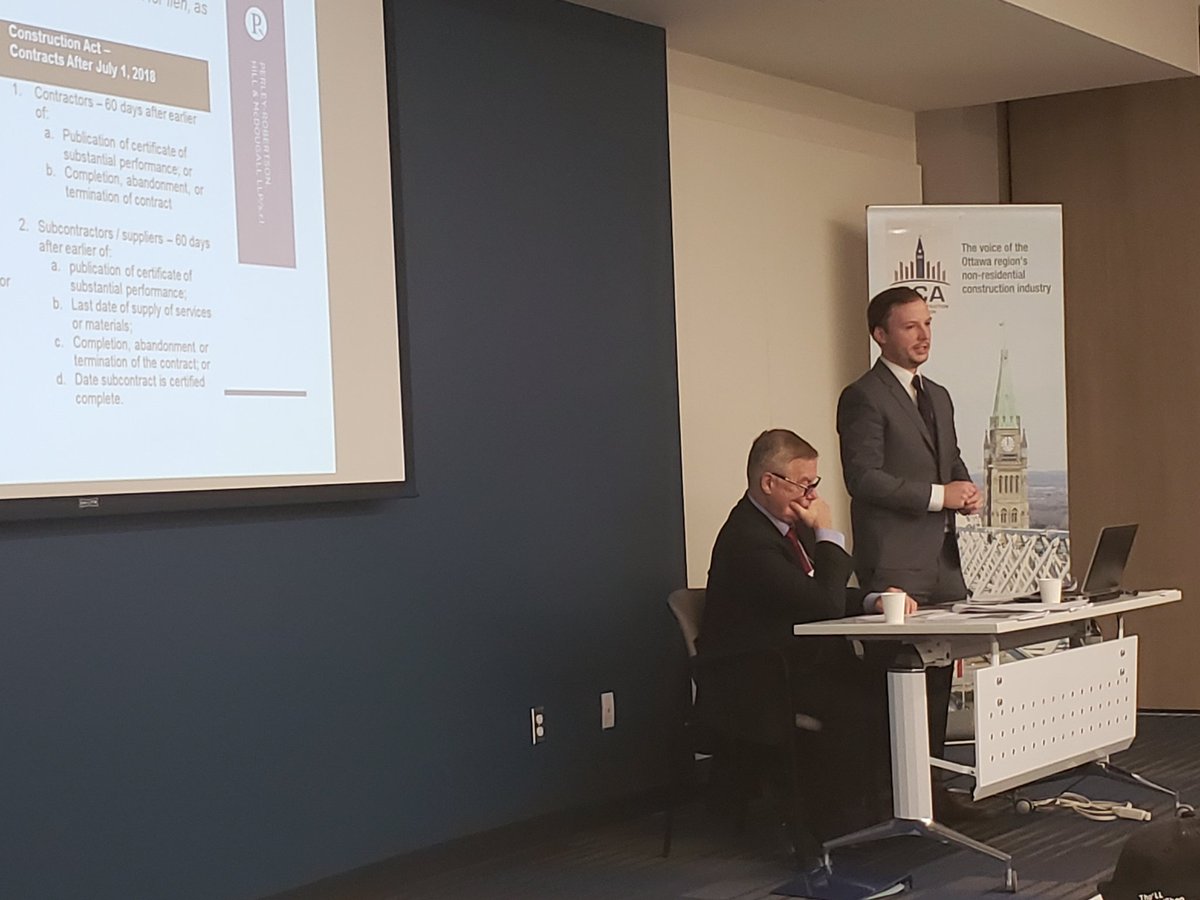 shewski_jh's tweet photo. CSC Ottawa Chapter meeting...Highlights and Implications of the Recent Construction (Lien) Act Changes..
good turn-out https://t.co/LpGRtE2g3f