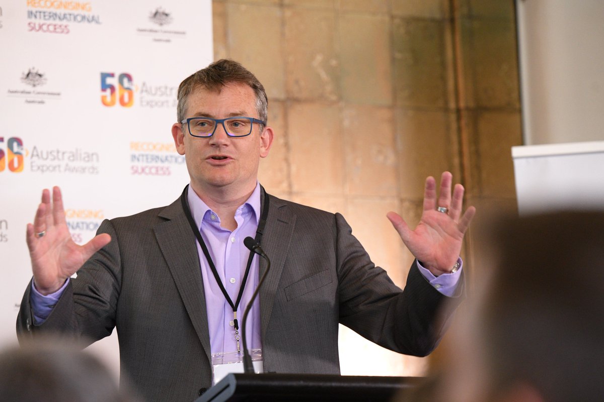 exportawards's tweet photo. Dr Nathan Steggel of @Windlab gives a few examples of #innovative projects in the electricity market. His top advice? "Leave the office and give it a go, communicate, negotiate, hire better people than yourself, and keep innovating" @nathSteggel https://t.co/MODJfje52C