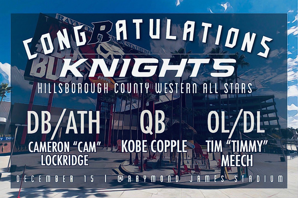 Congrats to our 2018 Hillsborough County All Stars! The game is 12/15 at Raymond James Stadium! 🏈 #SOG