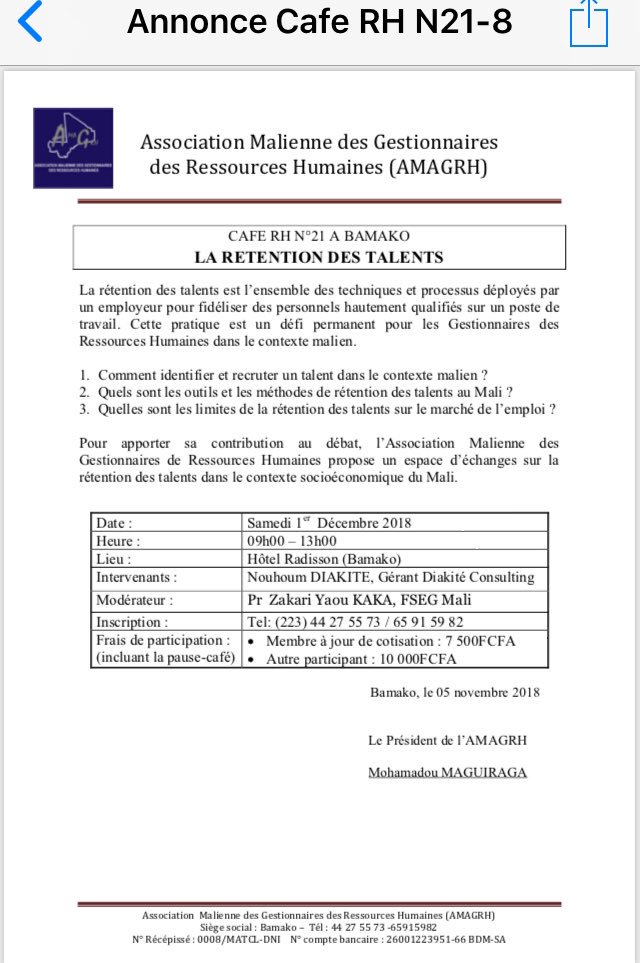 AMAGRH:Café RH sur la Rétention des Talents .