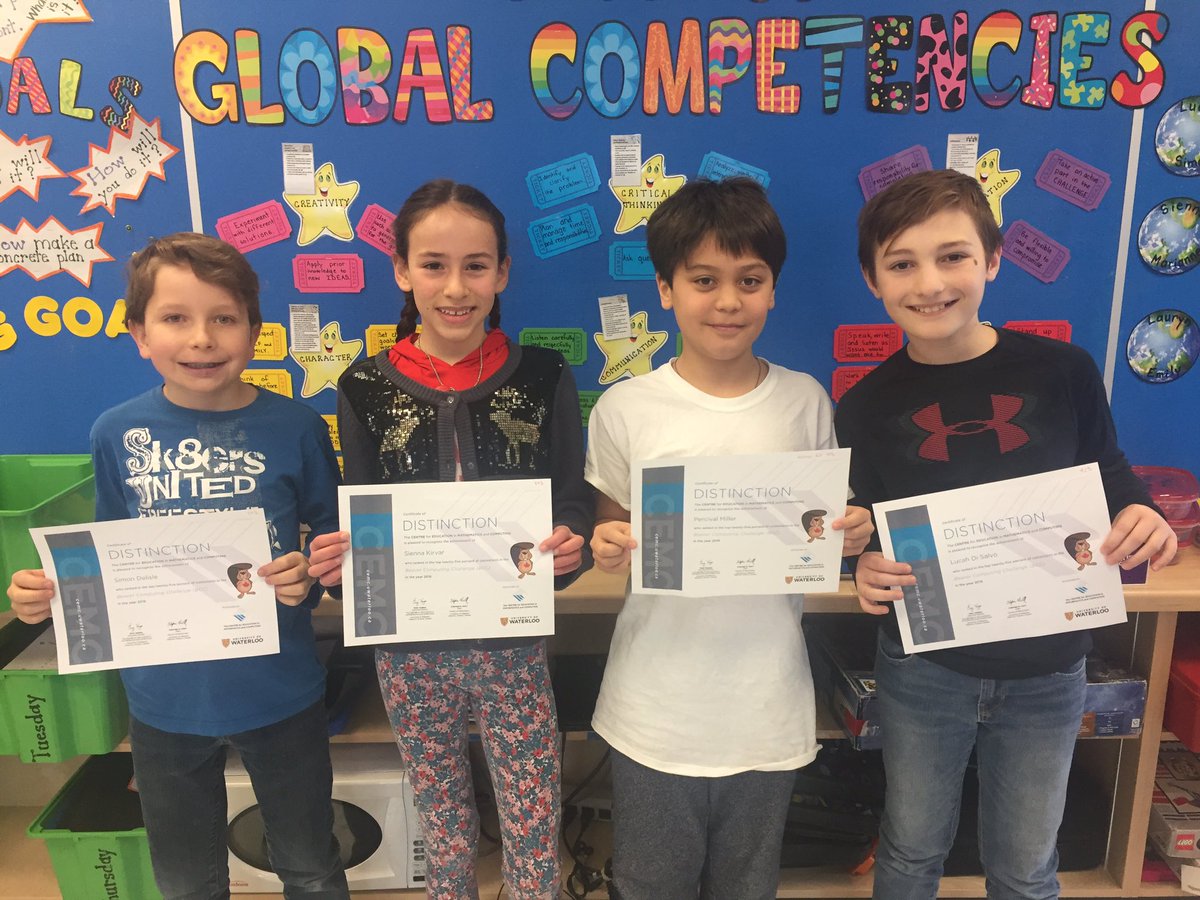 PGLSBA's tweet image. Congratulations to these Monday students who earned Certificates of Distinction for their @uWaterloo_CEMC #BeaverComputingChallenge results. They each challenged themselves by selecting to write the Gr7/8 contest instead of the gr5/6 #growthmindset @OCSBSpecEd