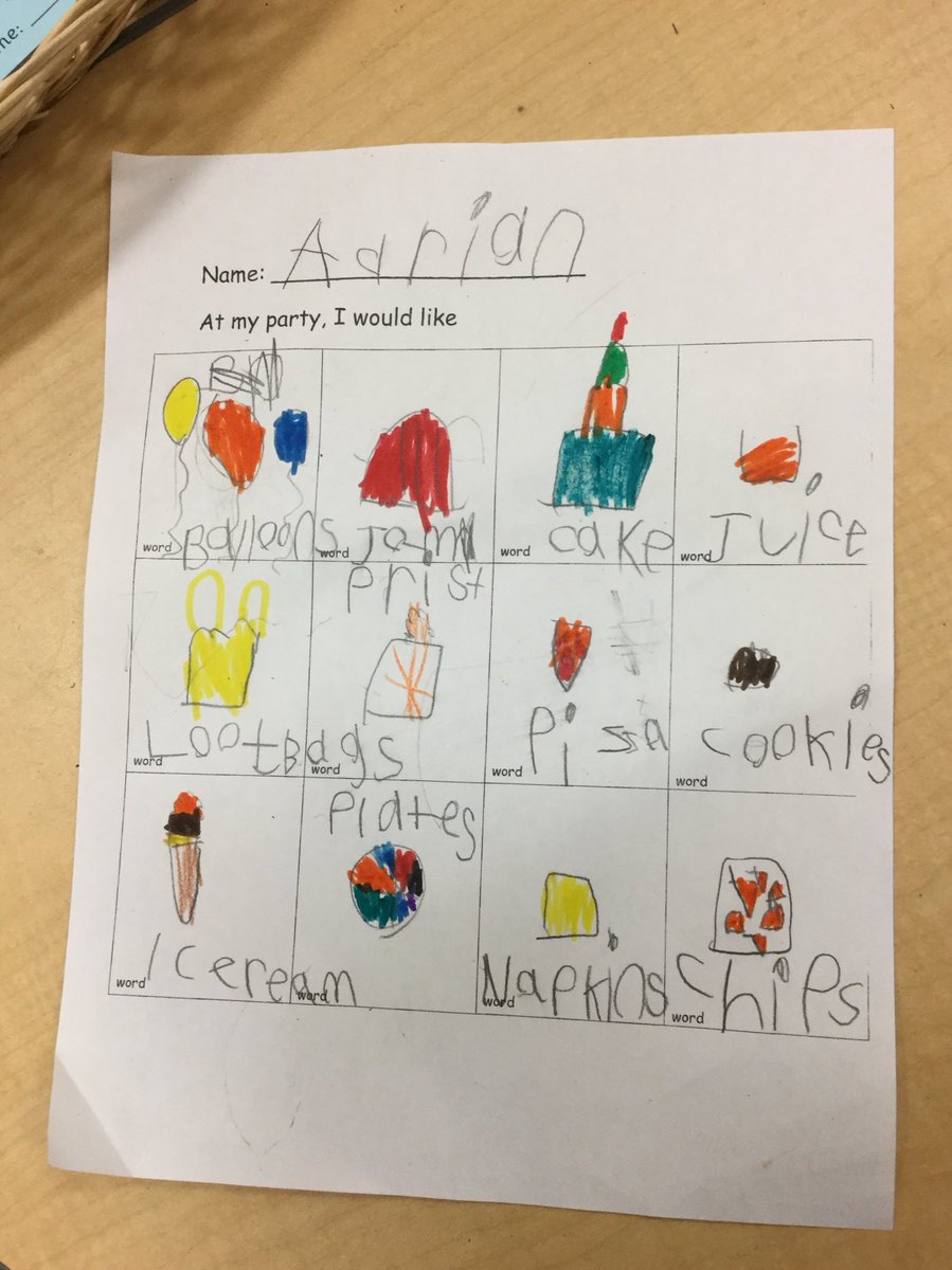 Kidsinwonder1's tweet photo. Engaging in authentic and purposeful writing based on student interests. #birthdayparty #listwriting #studentvoice https://t.co/9yStazzSHQ