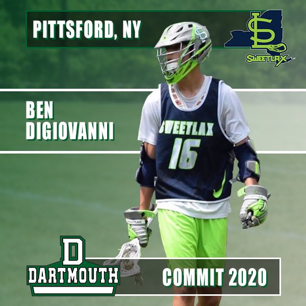 Big Ben is going Ivy! Huge congrats to Ben DiGiovanni (Pittsford NY) on his commitment to <a href="/dartmouthmlax/">Dartmouth Men’s Lacrosse</a>. Multi-Sport athlete with a bright academic and athletic future. <a href="/JustLacrosse/">JustLacrosse Upstate</a> #sweetlax #sweetlaxupstate #sweetlaxconmits #upstate #pittsford #dartmouth