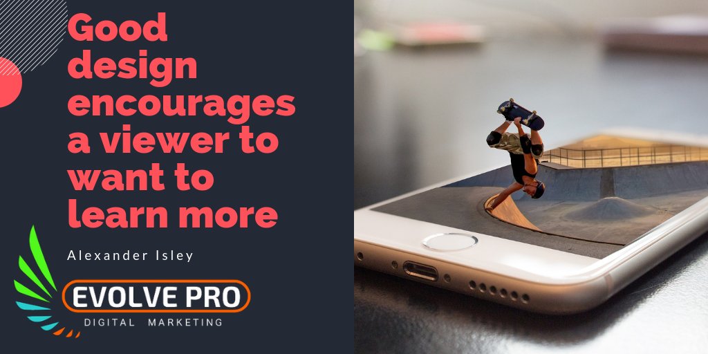 EvolveProDigit's tweet image. Good design encourages a viewer to want to learn more !

#SEO #contentmarketing #marketingonline #design #businessgrowth #MarketingStrategy #branding #buildyourbrand #twittermarketing  
#entrepreneurs #entrepreneurlife #entrepreneurship #brandyourbusiness #branddevelopment