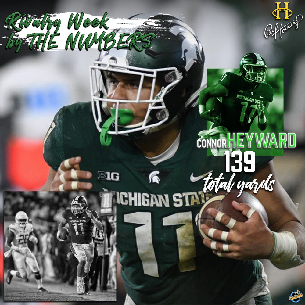 hornungaward's tweet photo. In a breakout year #ConnorHeyward continues to shine for the #MichiganStateSpartans compiling 139 yards this week. https://t.co/dvvmaUFMmF