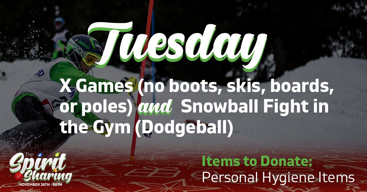 Valoreagles's tweet photo. TUESDAY themes and donation items for Spirit of Sharing Week: https://t.co/CeV3jwyby7