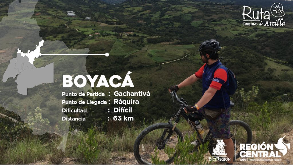 LaRegionCentral's tweet photo. Durante el recorrido de la ruta #CaminosDeArcilla en #Boyacá te encontrarás con el Paso del Ángel, el Desierto de la Candelaria y el Mirador de Villa de Leyva. 

Te esperamos en nuestro stand de #BiciGO para contarte todo sobre nuestras nuevas 7 rutas. https://t.co/O0SG4PHNx7