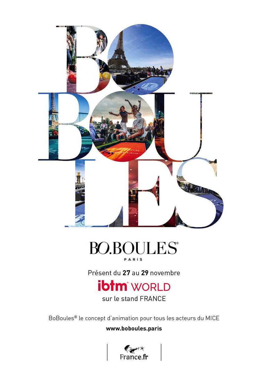 Nous sommes honorés, fiers et très heureux d'avoir été choisie et soutenue par <a href="/atout_france/">Atout France</a> Une 1ère étape à l' <a href="/IBTM/">I bear the mark</a> pour présenter sur le stand France notre marque d'animation événementielle pour les acteurs du MICE.
Challenge, Trophée et #boboulestime vont rythmer le salon.