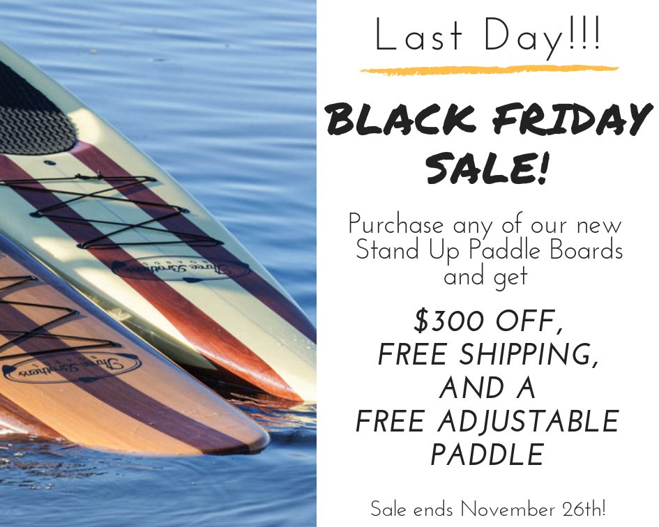 ThreeBrotherSUP's tweet photo. Today is the LAST day for our Black Friday / Cyber Monday deal!! Don't miss out on our best price of the season! https://t.co/7KzNyNtsBT

#3brothersboards #sup #standuppaddleboarding #paddleboards #woodsup #woodpaddleboard #paddleboard #gopaddleboarding #paddleboardyoga #suping https://t.co/pWGiU9iBlE