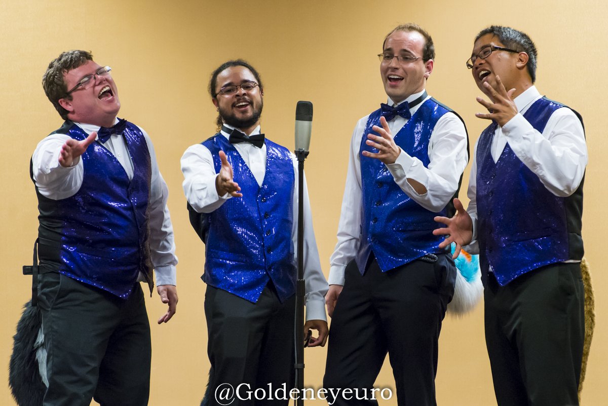 FurFest's tweet photo. The Furrhythmics are back! Join us to see their act and so much other great talent at our Furry Variety Show! Singing, parodies, aerial silk, magic and more - Saturday December 2nd @ 7PM on level 2 of the Convention Center! Don't miss it! https://t.co/rUZjKVT9RH
