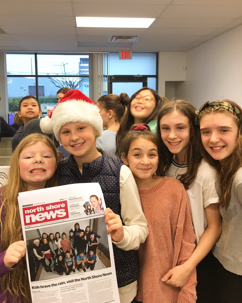 The North Shore News and Deep Cove Crier welcomed an inquisitive group of Grade 6/7 students from Seymour Heights Elementary to our newsroom this morning! #DeepCove