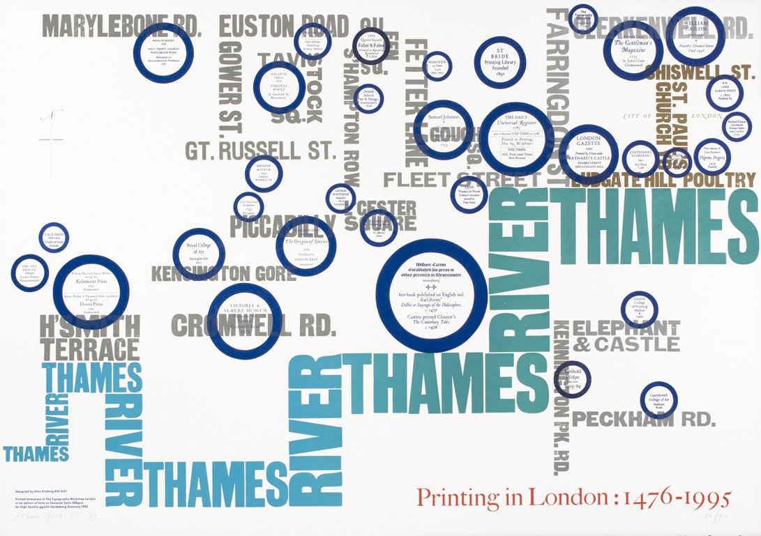 stbridefdn's tweet photo. We can’t talk about maps and not include one of Alan Kitching’s beautiful letterpress typographic maps – this one documents Print in London: 1476–1995. Can you spot us top right? #StBrideMaps

https://t.co/RMGsH6Xh1j https://t.co/wAfoN40VSD