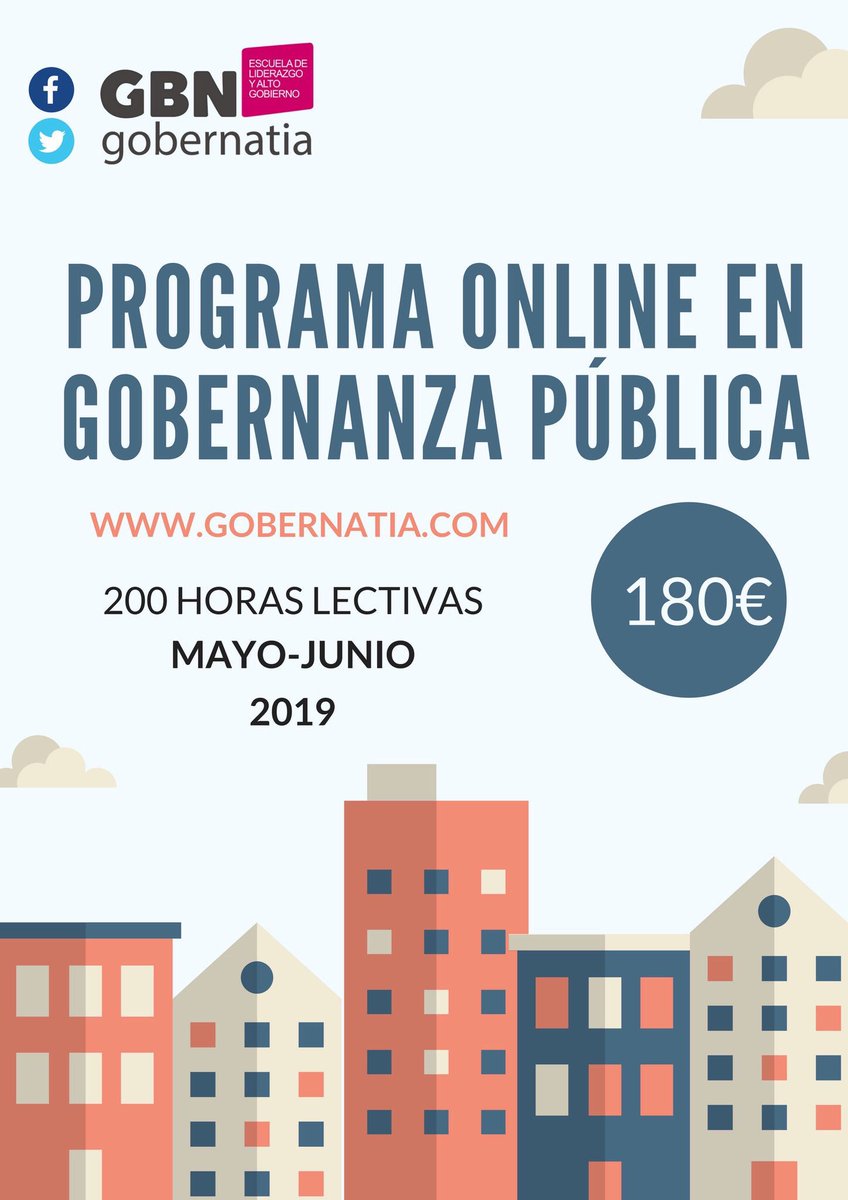 GOBERNATIA's tweet photo. 🏫Programa Online en Gobernanza Pública 

🏁Mayo 2019

📌Info e inscripciones: https://t.co/CiiZSwynYv https://t.co/WMHVosQj8O