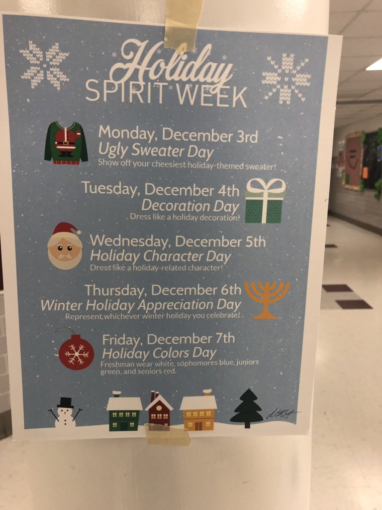 SURPRISE! Another spirit week! Make sure y’all participate!!