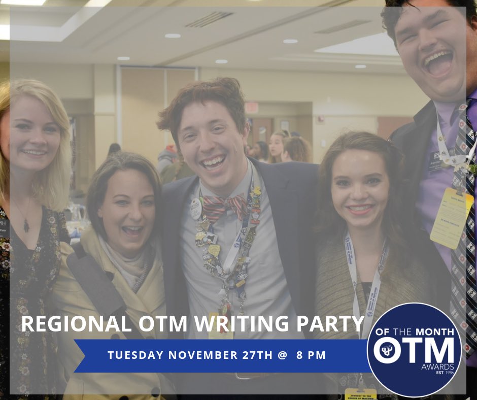 Hey Boomer Chapter! We’ll be having an OTM writing party tomorrow and tuning into this chat with the <a href="/MACURH/">MACURH</a> Region! Come by Hutchens conference room at 8pm to learn more and write on OTM  for November!