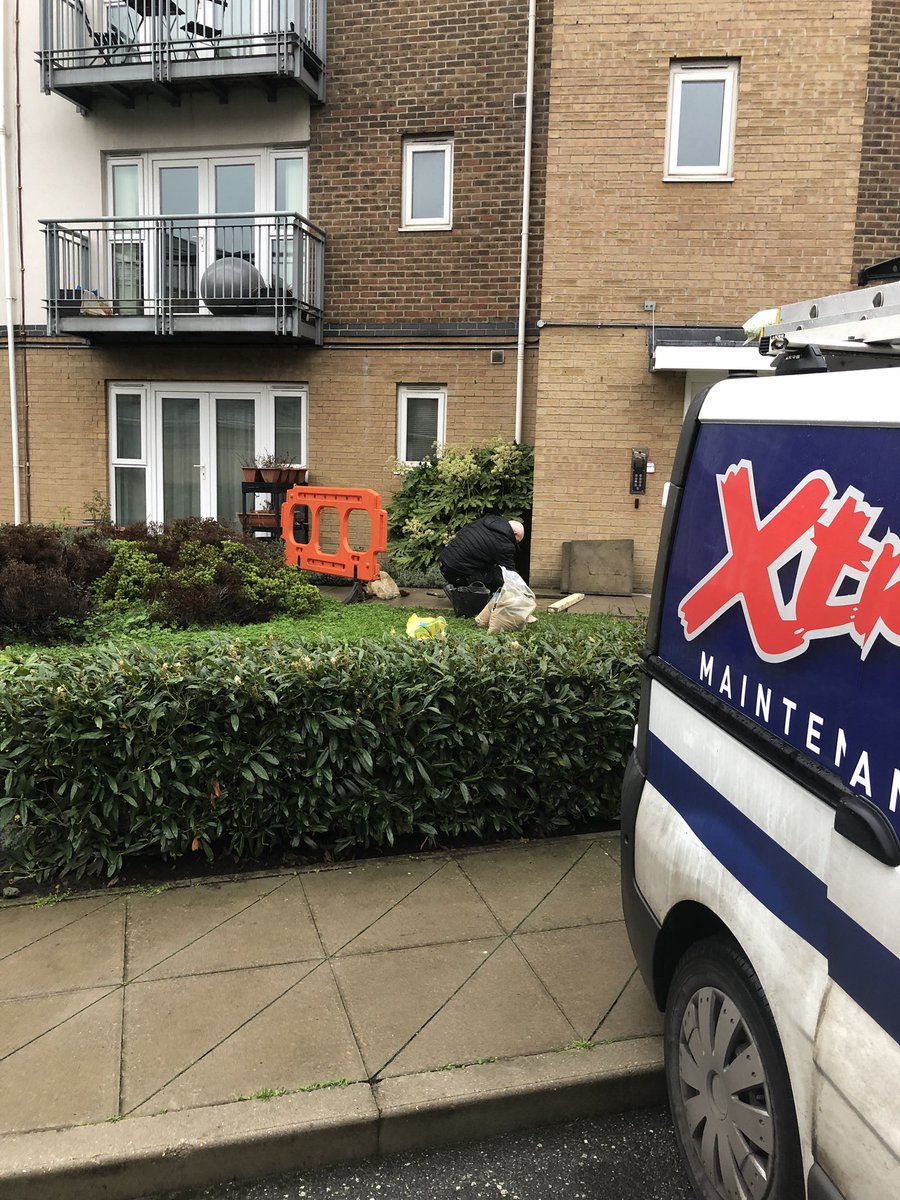 Paving repair works carried out to the communal pathways at a residential estate in east London