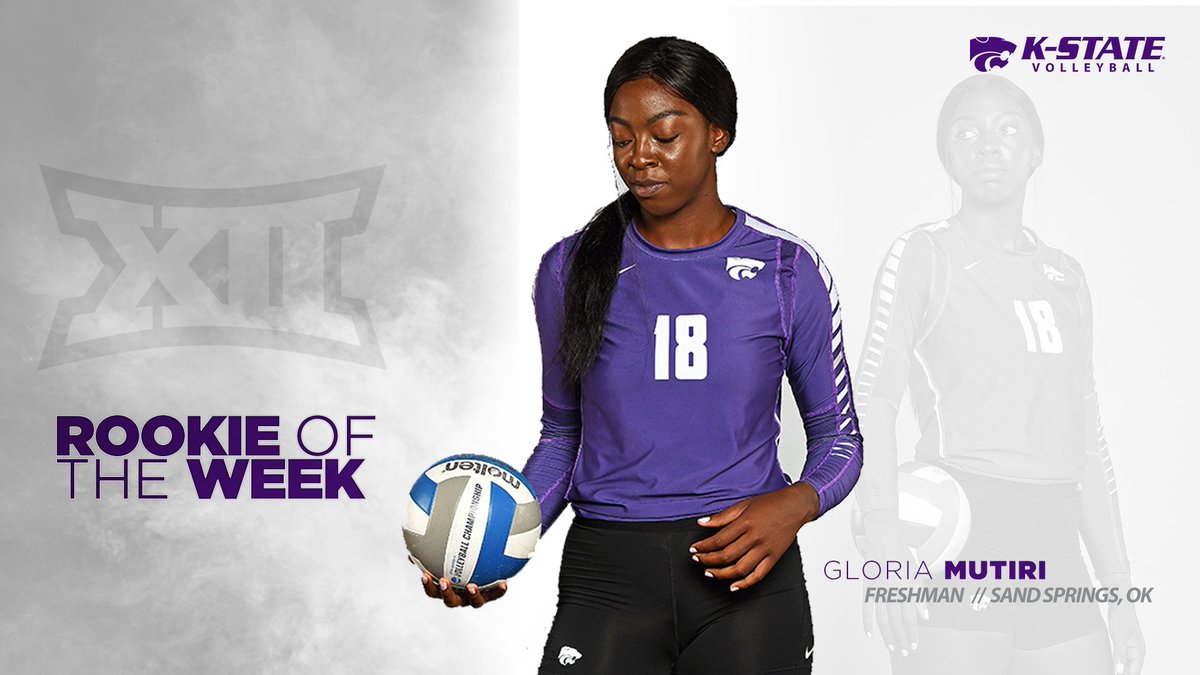KStateVB's tweet photo. Glo adds to her trophy case... 🏆🏐😼

She takes her second @Big12Conference Rookie of the Week honor after her double-double (15 kills, 11 digs) in #KStateVB's four-set win at TCU last week!

🗞️ https://t.co/HT2WAJHkWu https://t.co/hbBwnkAEej