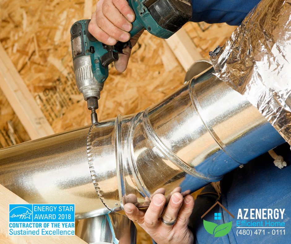 azenergyguy's tweet photo. According to #EnergyStar, “about 20% of the air that moves through the duct system is lost due to leaks, holes and poorly connected ducts.” Learn about the common signs of leaky air ducts: https://t.co/qdujMMhicO

#AZEnergyEfficientHome #airductleaks #repairairducts https://t.co/9DHvJs6BaN
