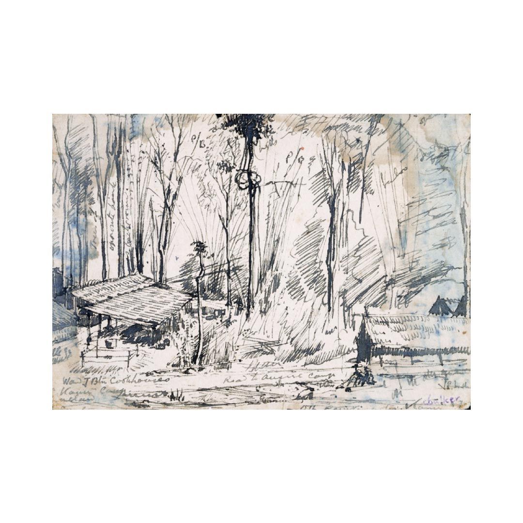 COFEPOW's tweet photo. An incredible Jack Chalker sketch of a POW camp #COFEPOW #Chalker https://t.co/wK8N1IrVxe