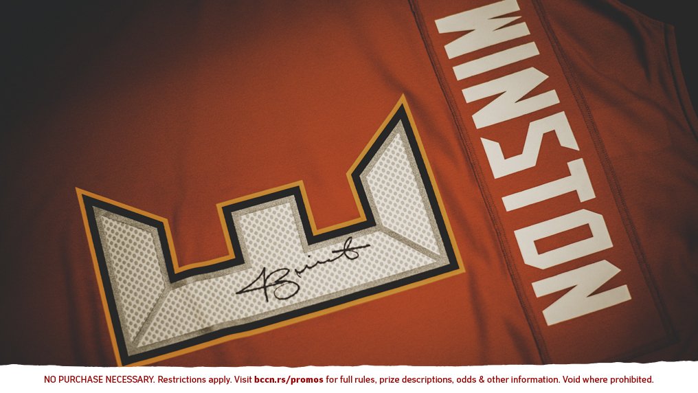 Retweet for a chance to win this signed Jameis Winston jersey! 

Details » bccn.rs/promos

#GoBucs | #Sweeps