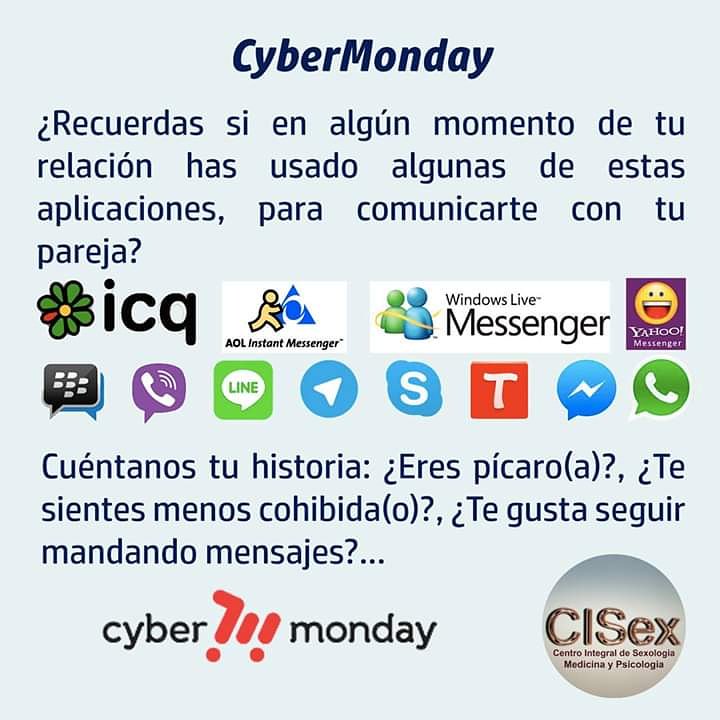 CISexbcn's tweet photo. Hoy es CyberMonday, además de ser un día de Compras y de Tecnología, pensamos en CISex, como los sistemas de chat han entrado a formar parte de la comunicación en la pareja, algunos para iniciarla, otros para mantenerse en contacto e incluso para finalizar una relación. Qué Dices https://t.co/Vhu8lLplNQ