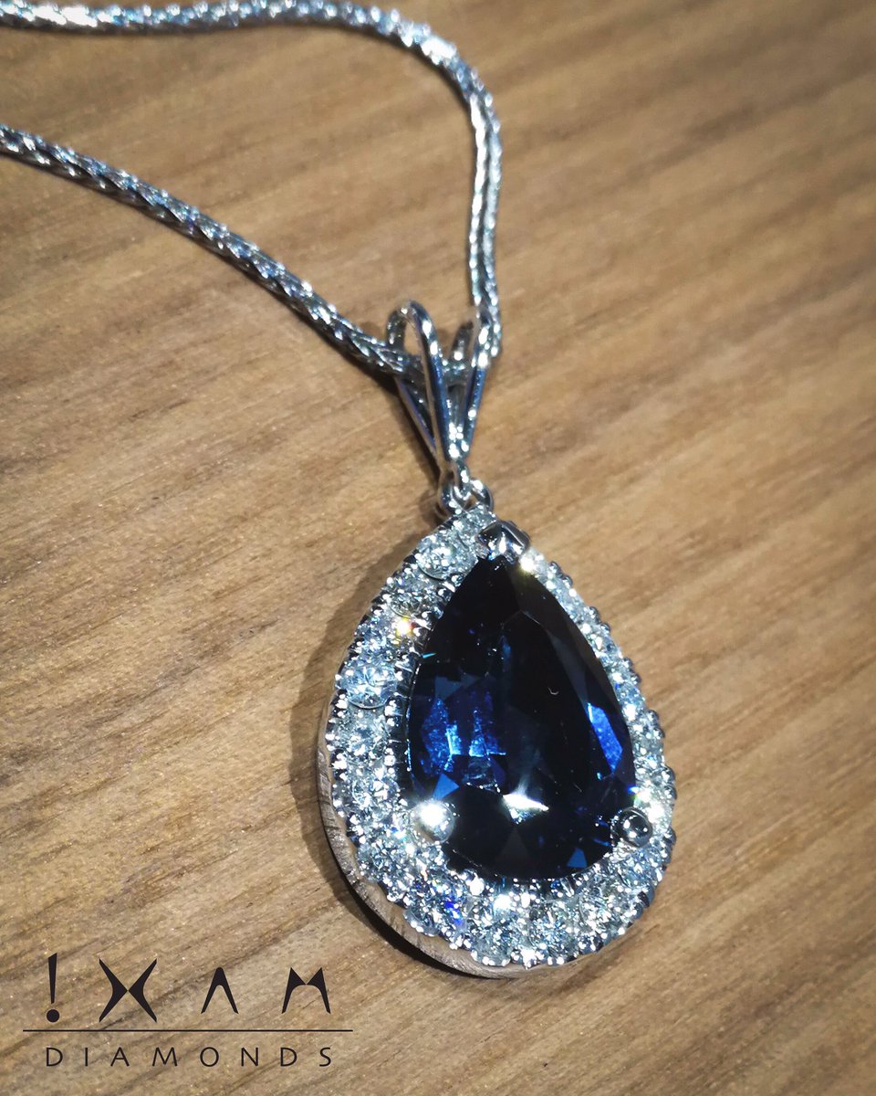 XamDiamonds's tweet photo. With December around the corner, we’re already in the Holiday mood. Seen here is a joyful London Blue Topaz pear cut gem, set in a graduating diamond halo pendant. 

There is still time to customize a piece for that someone (or two) special. ❄️💎 https://t.co/ARRlfVlI0Q