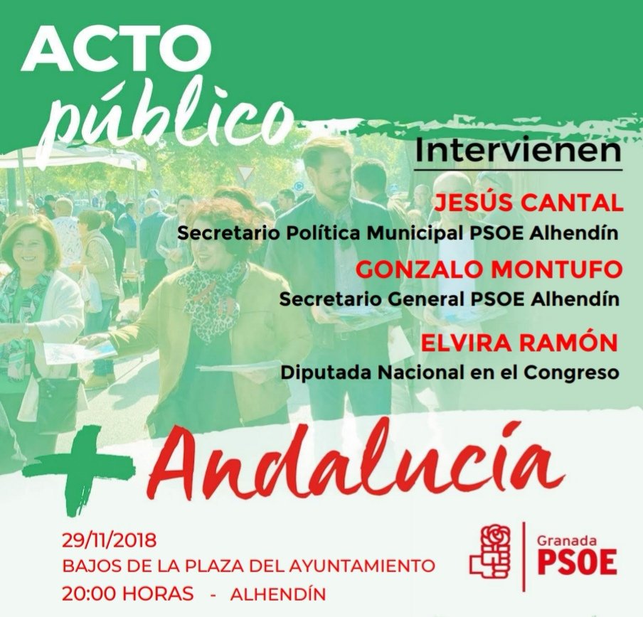 JSAlhendin's tweet photo. 📣📢📣📢ACTO PÚBLICO ❗❗ Este jueves 29 de Noviembre en los bajos del Ayuntamiento a las 🕗20:00 🕗 #2D #MasAndalucia ##Alhendin https://t.co/F3iSw4hxNm