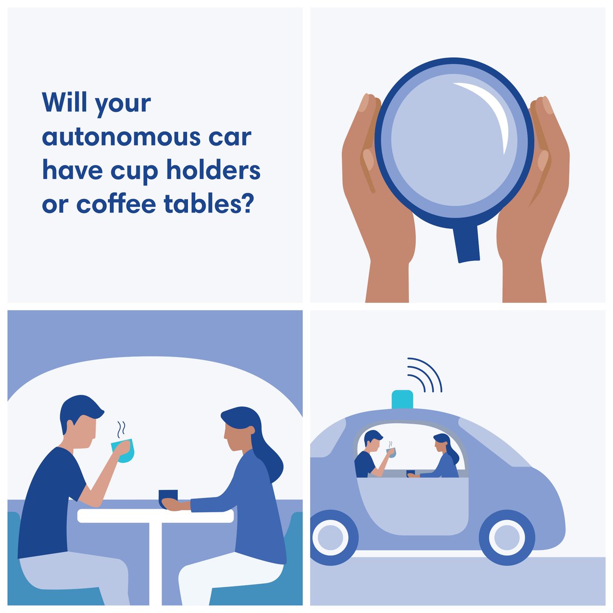 SmartDesign's tweet photo. Look beyond technology. Behind every #driverlesscar is a human story. @NathanielDesign shares why every designer should be chatting with a back seat #driver. #inclusivedesign #futureoftransport #innovation #futureofmobility #urbanmobility #smartdesign https://t.co/Evyl3H9OfH https://t.co/9x1NQ2LNXQ