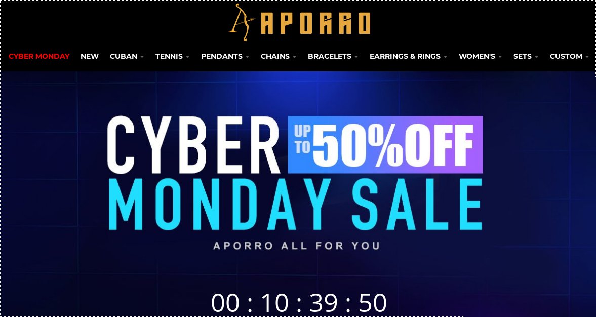 aporrobrand's tweet photo. @aporrobrand Cyber Monday Sale last 10 hours,  up to 50% OFF!! Buy the exclusive fully #icedout #hiphop #jewelry https://t.co/2xWZoNmvoJ … #aporro #aporrobrand #shopping #CyberMonday #CyberMondayDeals #onlineshopping https://t.co/DoLPAM76Nl