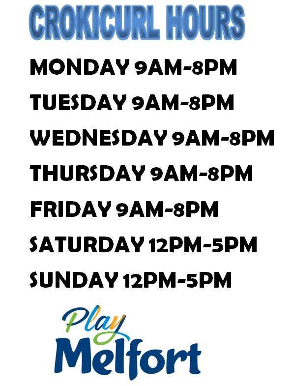 Crokicurl hours have been set up at Memorial Gardens!  Check it out!
