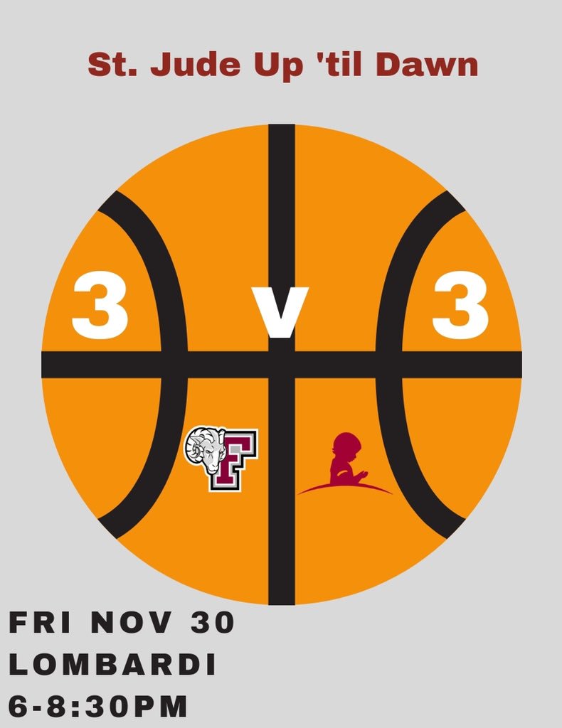 UTDFordham's tweet image. Mark your calendars. Friday is the second annual 3v3 basketball tournament hosted by Up ‘Til Dawn in Lombardi. Who doesn’t love some friendly competition? Shoot hopes for the kids of St.Jude! RSVP here - goo.gl/xefcJL. #StJude #UpTilDawn #StJudeUTD #Fordham
