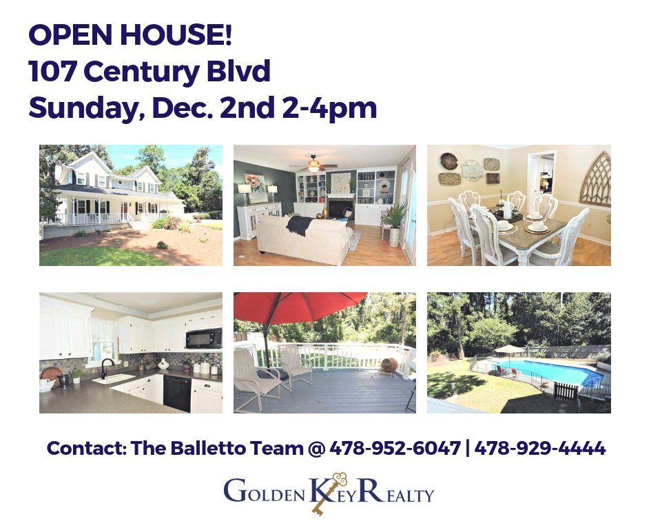 GoldenKeyWR's tweet photo. #OpenSunday #OpenHouse #SouthernCharm #RecentlyReduced #WarnerRobinsRealEstate #WarnerRobinsRealtor #HomeforSale #GoldenKeyRealty #HometownTeaminRealEstate #FollowTheKey #Weekend #WeekendOpenHouse #WarnerRobinsOpenHouse #SouthOaksOpenHouse #Buying #Selling #HouseHunting #POOL https://t.co/cE6GPsHwsO