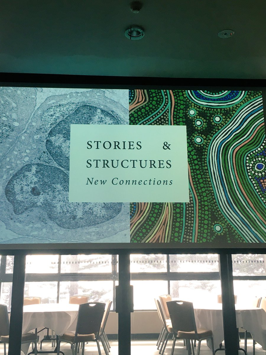 matilda_hd's tweet image. Starting Day 2 of #FutureMicrobiome2018: Jenny Whiting speaks about a wonderful exhibition of #micrographs and Aboriginal Australian #art she has curated. Check it out here: micro.org.au/storiesandstru…