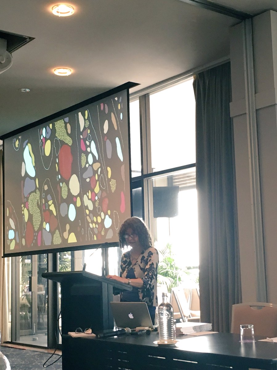 matilda_hd's tweet image. Starting Day 2 of #FutureMicrobiome2018: Jenny Whiting speaks about a wonderful exhibition of #micrographs and Aboriginal Australian #art she has curated. Check it out here: micro.org.au/storiesandstru…