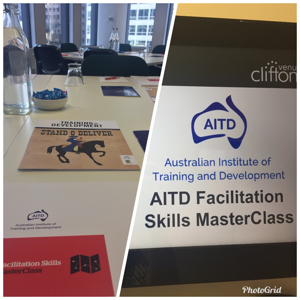 broadspringpam's tweet photo. All set up for a great day @aitd1 #aitdlearn Facilitation Skills Masterclass in Melbourne https://t.co/mIs726J9D6