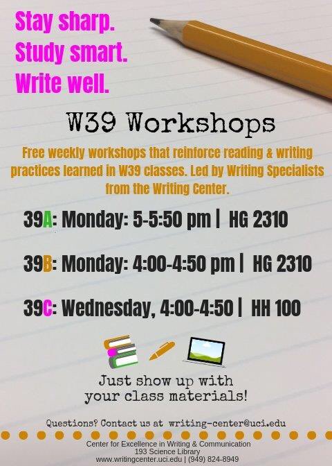 uciwrites's tweet photo. It’s E-portfolio time! For students in Writing 39A, 39B, and 39C: don’t miss these free workshops led by Writing Specialists. Only two weeks left! ✏️💙🍁@UCIrvine @UCIEnglish #uciwrites #zotzotzot #finals #writeon #eportfolio #uci https://t.co/1tk0N3JXwU