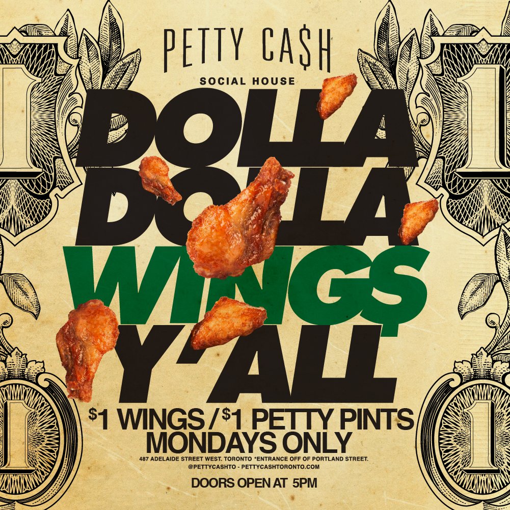 pettycashTO's tweet photo. We hear that tummy grumbling... $1 Wings &amp; $1 Petty Pints are available tonight, just saying! #ThatsPetty https://t.co/EBRwMsiv7t