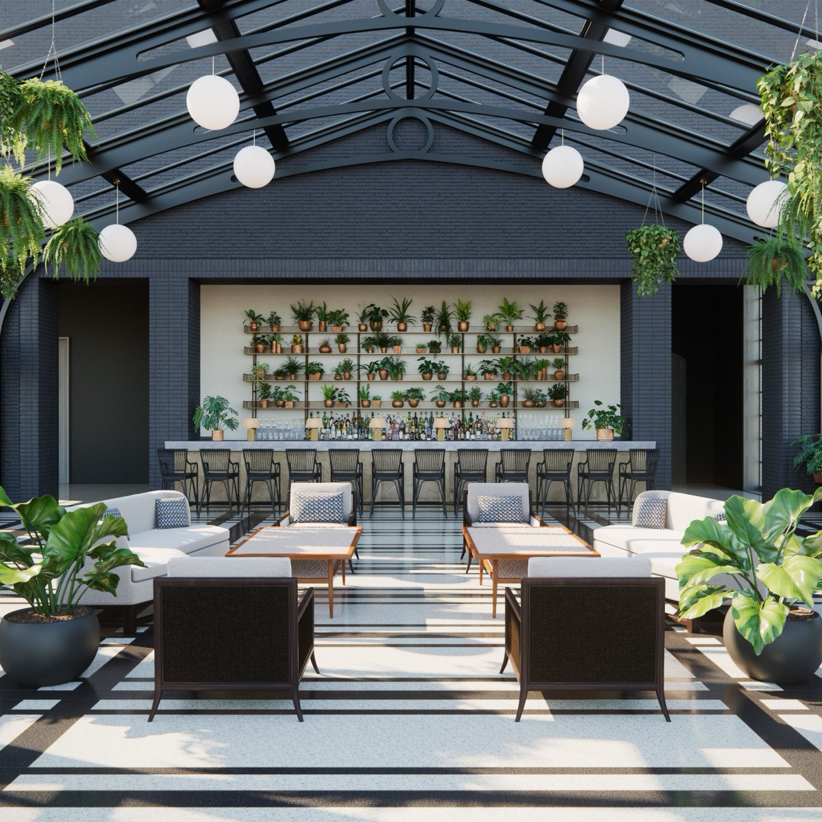ShinolaHotel's tweet image. Rendering of the Conservatory by @hayesdavidson, designed by Gachot Studios. #ShinolaHotel