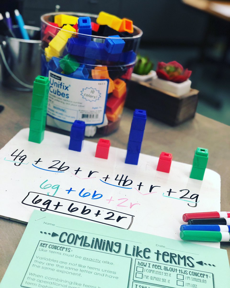 mtmmwithmiller's tweet image. Cause you’re never too old to use  #unifixcubes in math class!!! I love hearing Ss gasp and say “oh! I get it!” 😁 #middleschoolmath #mathteacher #secondarymath #teaching  #vusd #edchat #education #iteachmath #teachertalk #studentcentered