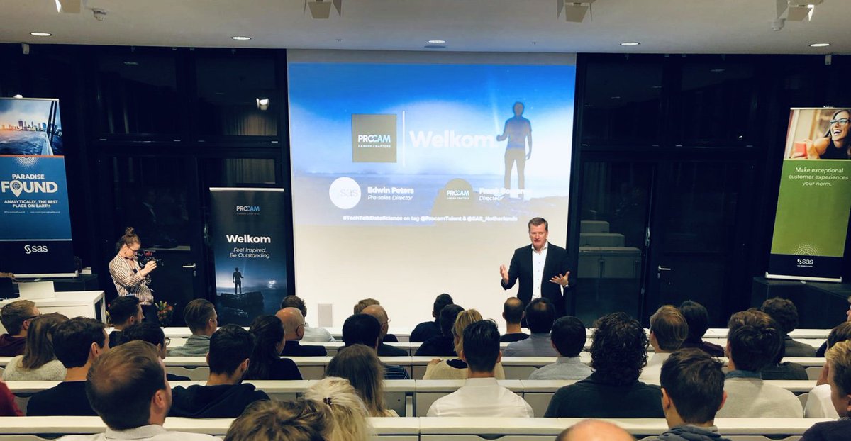 formorrow's tweet photo. Yes! Een zaal vol dataliefhebbers bij onze TechTalk #DataScience En waar data is, is @SAS_Netherlands Thanks for having us @SAS. #techtalkdatascience https://t.co/hFz6bh6cnc