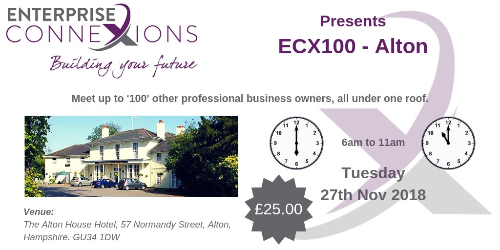 ECX_Tadley's tweet photo. This event gives you the opportunity to meet up too  99 other local businesses. BOOK NOW! #ECX100 @alton_house @altonnewsgu34 ÿ@Postgaz ?ÿ@AltonHampshire ??ÿ@alton_council ?ÿ#Business #Meeting #Alton https://t.co/s6PKP3Lwb1 https://t.co/cuh5nJhnWQ